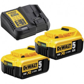 Pack de 2 batteries XR 18V 5,0 Ah avec chargeur DCB115P2-QW